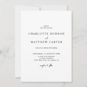 Invitation de mariage élégante Détails sur le do
