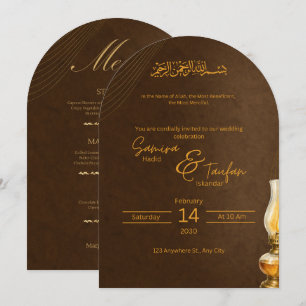 Invitation de mariage élégante en calligraphie ara