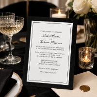 Invitation de mariage élégante en tenue de soirée