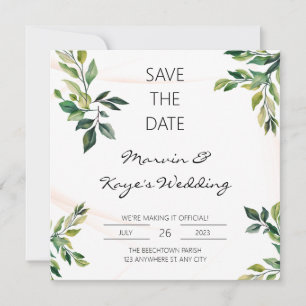 Invitation de mariage élégante Enregistrez la date
