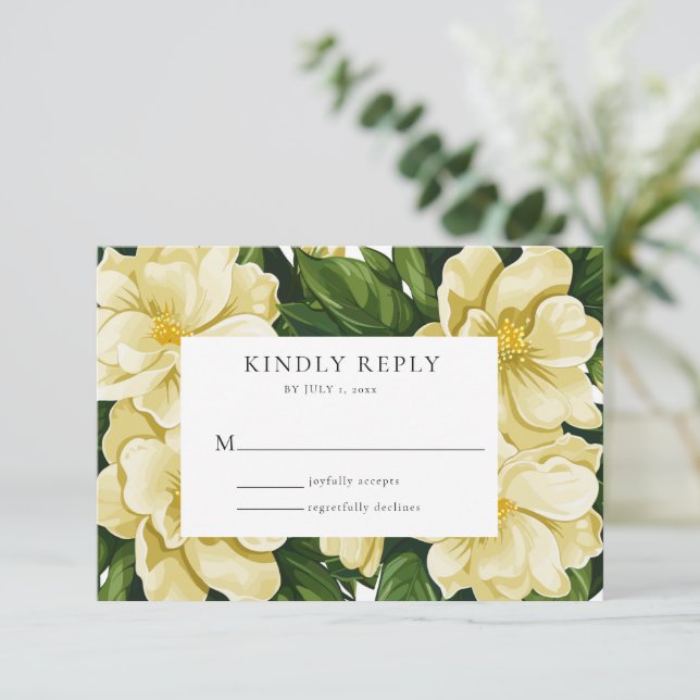 Invitation de mariage élégante et botanique (Debout devant)