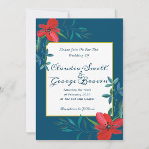 Invitation de mariage élégante et fleurie