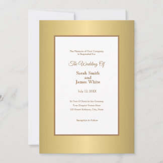 Invitation de mariage élégante et simple en or mod