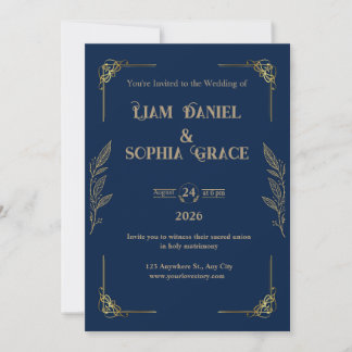 Invitation de mariage élégante et simple en papier