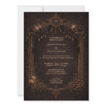 Invitation de mariage élégante florale gothique Ha