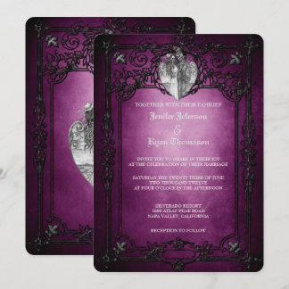Invitation de mariage élégante gothique Halloween