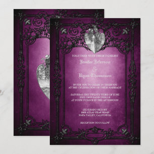 Invitation de mariage élégante gothique Halloween