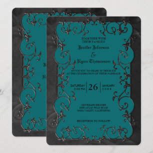 Invitation de mariage élégante gothique Halloween