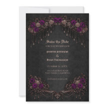 Invitation de mariage élégante gothique pour sauve