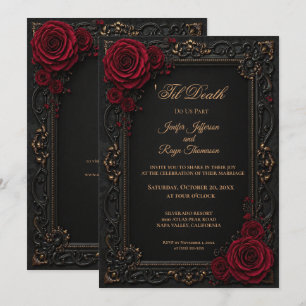 Invitation de mariage élégante gothique vintage