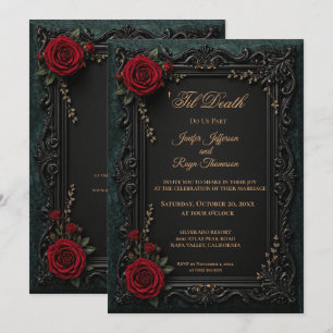 Invitation de mariage élégante gothique vintage