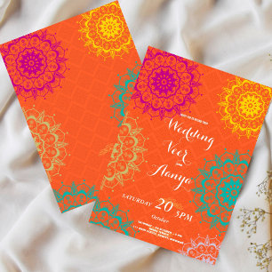 Invitation de mariage élégante Mehndi