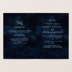 Invitation de mariage élégante nuit étoilée Modern