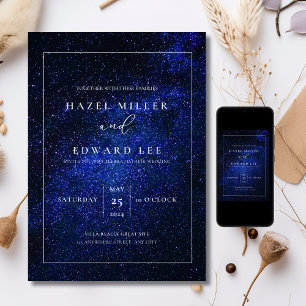 Invitation de mariage élégante nuit étoilée Modern