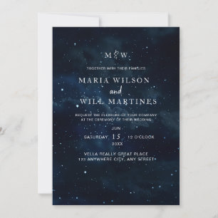 Invitation de mariage élégante nuit étoilée Modern