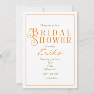 Invitation de mariage élégante Orange Tangerine