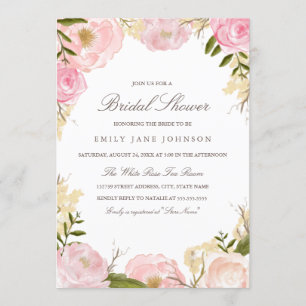 Invitation de mariage élégante rose rose pour une