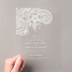 Invitation de mariage en acrylique clair Mod Mehan