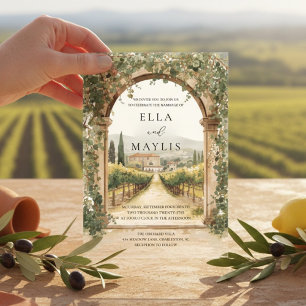Invitation de mariage en acrylique de vignoble tos