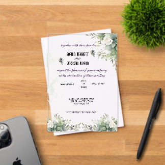 Invitation de mariage en acrylique Elegant Greener