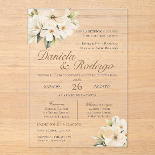 Invitation de mariage en acrylique espagnol bohème