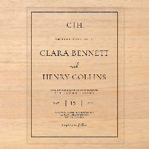Invitation de mariage en acrylique noir et blanc m