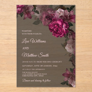 Invitation de mariage en acrylique transparente à