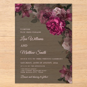 Invitation de mariage en acrylique transparente à 