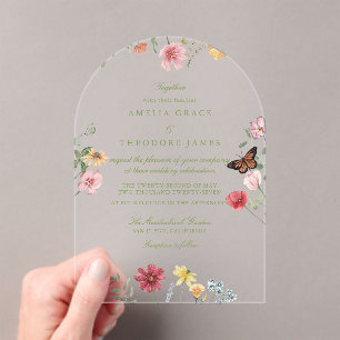 Invitation de mariage en acrylique Wildflower