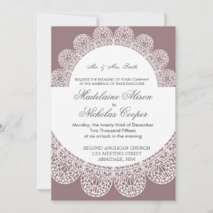 Invitation de mariage en dentelle moderne