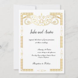 Invitation de mariage en or