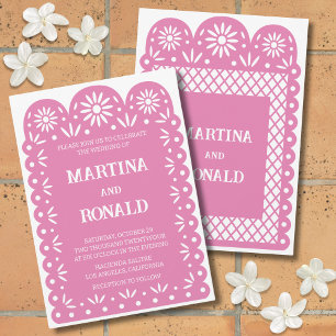 Invitation de mariage en papier picado mexicain ro