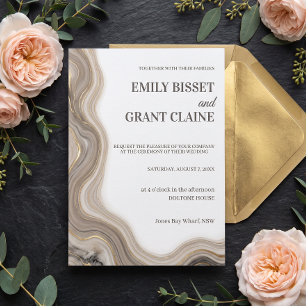 Invitation de mariage en pierre de marbre agate