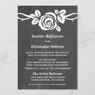 Invitation de mariage en tableau noir Rose ivoire