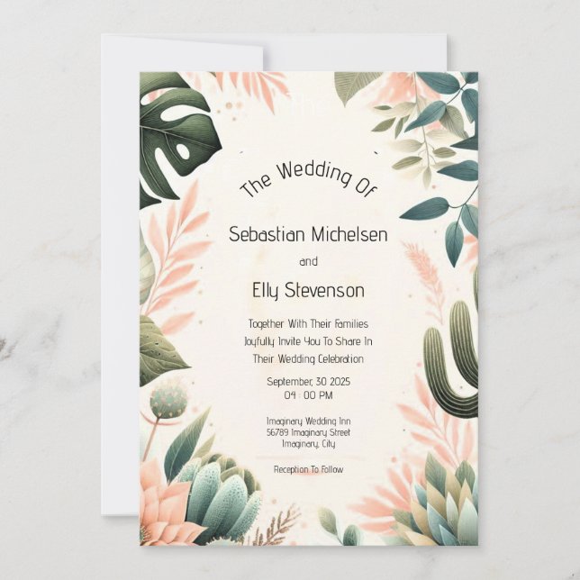 Invitation de mariage enchantée (Devant)