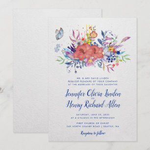 Invitation de mariage enchantée dans le jardin
