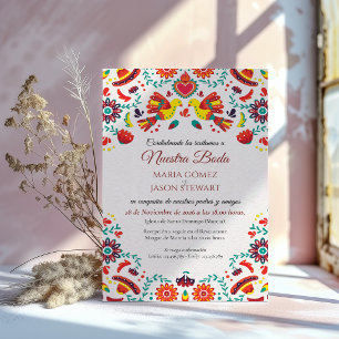 Invitation de mariage espagnol Fiesta Sombrero Fol