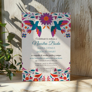 Invitation de mariage espagnole Otomi Tenangos d'a