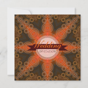 Invitation de mariage étoile indienne orange