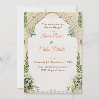 Invitation de mariage fantaisiste personnalisable