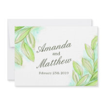 Invitation de mariage feuille simple à ressort d'a