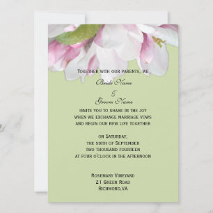 Invitation de mariage fleur de pommier jolie