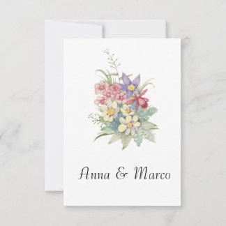 Invitation de mariage fleurs aquarelle, modèle .