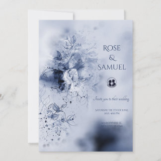Invitation de mariage Fleurs brumeuses colorées Bl