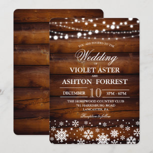 Invitation de mariage Flocon de neige d'hiver