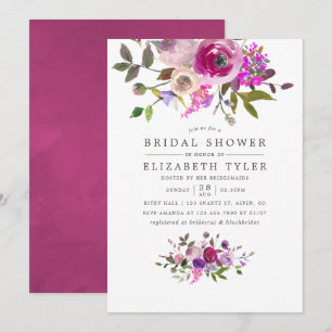 Invitation de mariage floral à l'aquarelle tendanc