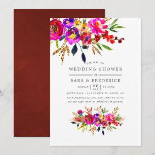 Invitation de mariage floral aquarelle