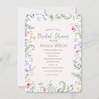Invitation de mariage floral aquarelle