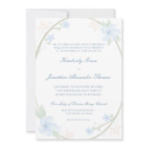 Invitation de Mariage Floral Blue