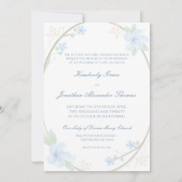 Invitation de Mariage Floral Blue